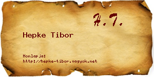 Hepke Tibor névjegykártya